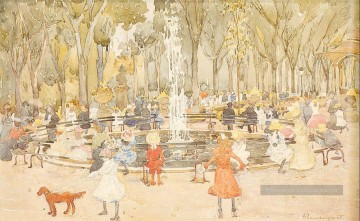  central - Dans Central Park New York Maurice Prendergast aquarelle